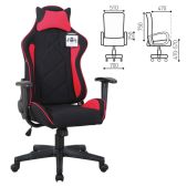 Кресло для геймеров Brabix GT Racer GM-101 подушка, ткань, черное/красное