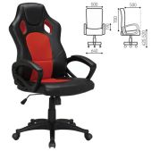 Кресло Brabix EX-544 Rider 531583 офисное, экокожа черная/ткань красная