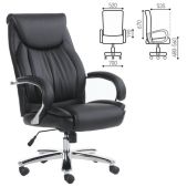 Кресло руководителя Brabix EX-575 Advance офисное, хром, экокожа, черное