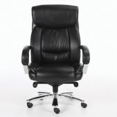 Кресло Brabix EX-580 Direct офисное, хром, рециклированная кожа, черное