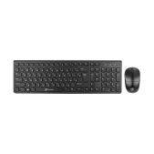 Комплект беспроводной (клавиатура + мышь) Oklick 240M USB черный slim мультимедийная
