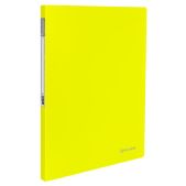 Папка с металлическим скоросшивателем Brauberg 227465 Neon, внутренним карманом, 16мм, желтая, до 100 листов, 0.7мм