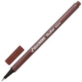 Ручка капиллярная Brauberg 142257 Aero, 0.4мм, металлический наконечник, трехгранная, коричневая