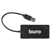Разветвитель USB 2.0 Buro BU-HUB4-U2.0-Slim 4 порта. черный