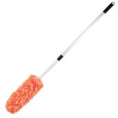 Сметка-метелка Лайма 603619 для смахивания пыли телескопическая ручка нержавеющая сталь, 160см, оранжевая