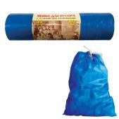Мешки для мусора 100л Концепция Быта 510 Vitalux завязки, синие, в рулоне 10шт, ПВД, 40мкм, 84х67см