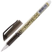 Ручка Пиши-стирай гелевая Staff 92 хромированные детали, ластик, игольчатая наконечник, черная