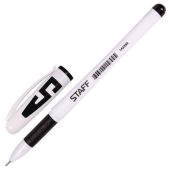 Ручка гелевая Staff 142393 корпус белый, 0.5мм, резиновый держатель, черная