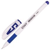 Ручка гелевая Staff 142394 корпус белый, 0.5мм, резиновый держатель, синяя