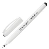 Ручка капиллярная Centropen 4611/1Ч трехгранная, корпус белый, толщина письма 0.3мм, черная