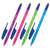 Ручка шариковая Brauberg BP156 X-333 Neon SOLID, синяя, корпус ассорти, узел 0.7мм, линия 0.35мм