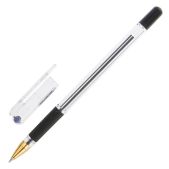 Ручка шариковая Munhwa BMC-01 MC Gold масляная, корпус прозрачный, узел 0.5мм, линия 0.3мм, черная