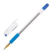 Ручка шариковая Munhwa BMC-02 MC Gold масляная, корпус прозрачный, узел 0.5мм, линия 0.3мм, синяя