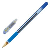 Ручка шариковая Munhwa BMC07-02 MC Gold масляная, корпус тонированный синяя, узел 0.7мм, линия 0.5мм, синяя