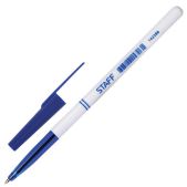 Ручка шариковая Staff 142286 Офисная, корпус белый, узел 0.7мм, линия 0.35мм, синяя