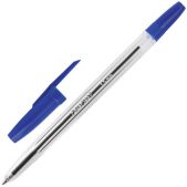 Ручка шариковая Офисмаг 141878 LINE SBP001, корпус прозрачный, толщина письма 1мм, синяя