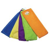 Салфетки универсальные Любаша 603942 комплект 5шт, микрофибра, 30х30см (фиолетовая, синяя, желтая, зеленая, оранжевая)