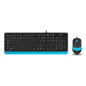 Комплект (клавиатура + мышь) USB A4-Tech Fstyler F1010 черный/синий