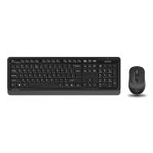 Комплект беспроводной (клавиатура + мышь) A4-Tech Fstyler FG1010 USB черный/серый