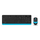 Комплект беспроводной (клавиатура + мышь) A4-Tech Fstyler FG1010 USB черный/синий