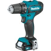 Дрель-шуруповерт Makita DF333DWYE 193968 аккумуляторная 12В, 2х1.5Ач Li-ion (слайдер), БЗП-10мм, 0-450x0обм, 30 Нм, 1.1кг, чем, подсв