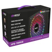 Блок питания ATX 700W Hiper HPB-700RGB ActivePFC, RGB 140mm fan, Black Box