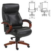 Кресло руководителя Brabix EX-707 531826 Premium Infinity, дерево, натуральная кожа, черное