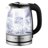 Чайник Starwind SKG5210 1.7л. 2200Вт черный/серебристый (корпус: стекло)