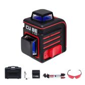 Лазерный нивелир ADA Instruments A00534 Cube 2-360 Green Professional Edition диапазон 40/70м, точность 0.3мм/м, проекция лазера 2 линии 360, 3хАА/1.5, штатив, мишень