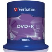 Диск DVD+R 4.7Gb Verbatim 43551 16x Cake Box 100шт