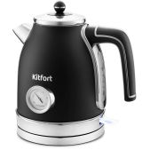 Чайник Kitfort KT-6102-1 черный (корпус: нержавеющая сталь)