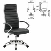 Кресло руководителя Brabix EX-528 531947 Style, экокожа, хром, черное