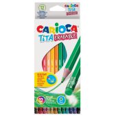 Карандаши цветные Carioca 42897 Tita Erasable шестигранные пластик d=3мм 12 цветов стираемые