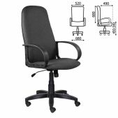 Кресло Brabix EX-279 532018 Praktik, ткань/кожзам, серое офисное