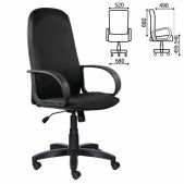 Кресло Brabix EX-279 532019 Praktik, ткань JP/кожзам, черное офисное