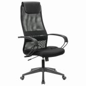 Кресло Brabix EX-608 PL 532090 Premium Stalker, ткань-сетка/кожзам, черное офисное