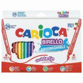Фломастеры Carioca 41521 Birello, 24 цвета, двухсторонние суперсмываемые