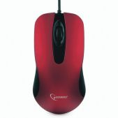 Мышь Gembird MOP-400-R, USB, 2 кнопки + 1 колесо-кнопка, красная