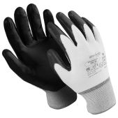 Перчатки нейлоновые Manipula Микронит, нитриловое покрытие (облив), размер 10 (XL), белые/черные, TNI-14