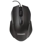 Мышь Sonnen М-713, USB, 1000 dpi, 2 кнопки + 1 колесо-кнопка, оптическая, черная