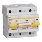 Автоматический выключатель IEK MVA40-3-100-C 100A тип C 3полюс.