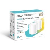 Точка доступа TP-Link Deco X20(2-Pack) AX1800 Whole Home Mesh Wi-Fi System, Wi-Fi 6, 1201Mbps(2 streams) at 5GHz and 574Mbps (2 streams) at 2.4GHz, 2 Giga RJ-45 ports of each unit