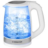 Чайник Brayer BR1040 WH белый 2.2кВт, 2.0л ЗНЭ стекло, подсветка