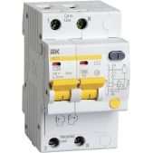 Выключатель автоматический дифференциального тока IEK АД12 MAD10-2-020-C-030 20A тип C 4.5kA 30мА AC 2П 230В 3мод белый
