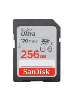 Карта памяти SDXC 256Gb SanDisk SDSDUN4-256G-GN6IN Class 10 UHS-I Ultra 120MB/s