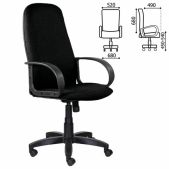 Кресло Brabix Praktik EX-279 532017 офисное, ткань/кожзам, черное