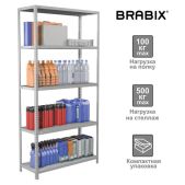 Стеллаж Brabix MS KD-195/30-5 291118 S240BR243502 металлический 1950х1000х300мм, 5 полок, сборная стойка