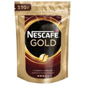 Кофе молотый в растворимом Nescafe (Нескафе) Gold, сублимированный, 190г, мягкая упаковка, 12403031