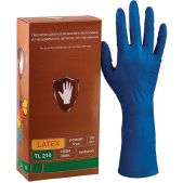 Перчатки латексные Safe & Care High Risk TL210 смотровые комплект 25 пар (50шт), повышенной прочности, удлиненные, размер M (средний), синие