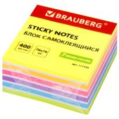 Блок цветной бумаги 76x76x400л Brauberg 111350 неоновый 7 цветов